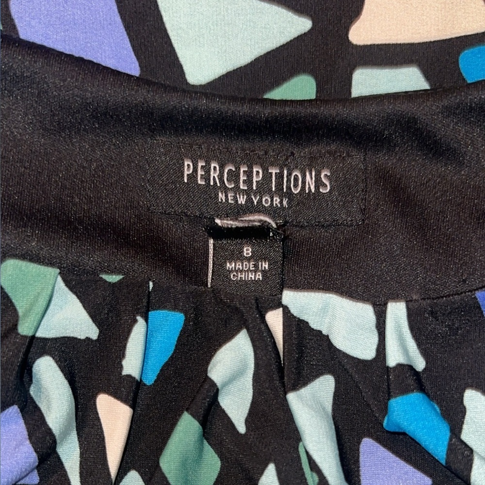 Perceptions Multi Colored Patterned Long Sleeve D… - image 4